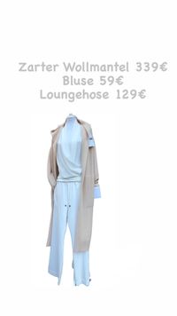 zarter Wollmantel 339&euro;,Bluse 59&euro;,Loungehose 129&euro;